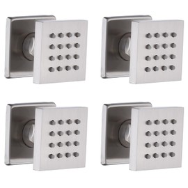 HOMEDEC Shower Jet Body Massage Wall Side Sprayer Square Brass Showerhead Can Swivel, 2x2inch Brushed Nickel, 4pc
