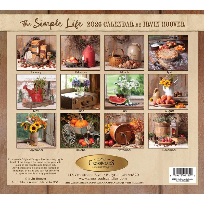 Crossroads Home 2026 "The Simple Life" Calendar by Irvin Hoover