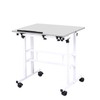 DlandHome Adjustable Rolling Desk Standing Desk, Sit-Stand Desk Cart Mobile