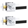 Probrico Square Heavy Duty Door Handle with Black Leather Hand