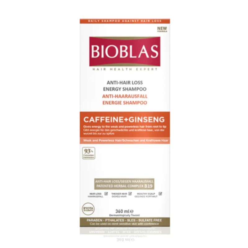 Bioblas Shampoo for fragile hair anti-fall, 360 ml CAFFEINNE+GINS