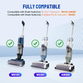 9 Pack Replacement Foam Filters Kit Compatible with Shark WD101,AW302,WD201 Hydrovac XL 3-in-1 Vacuum Cleaner, Cordless Pro XL Vacuum Accessories