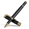 BEILUNER Ballpoint Pens, Stunning Black Chrome Metal Pen with Golden