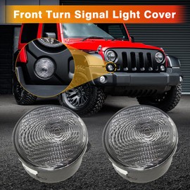 RAGBUSCLE Turn Signal Light Covers 2007-2018 Compatible with Jeep Wrangler JK Turn Signal Housing with Clear Lens 68200290AA, 68200291AA Front Side Marker Light Housing Replacement LH/RH