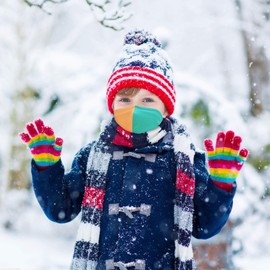 KATELUO Children's Multifunctional Scarf, Winter Multifunctional Scarf, Multifunctional Scarf, Headscarf, Breathable Tube Scarf, Elastic Headband, Bandana for Children, Cycling, Running