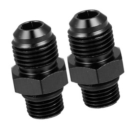 REPAIROCK 2pcs Black 6AN Male to M12 x 1.25mm Male Metric Thread Fitting Adapter Flare Union Coupler Fuel Oil Line Hose End Fitting Adapter for Car Auto Replacement Parts