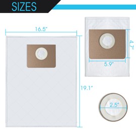 6 Pack Fleece Filter Accessory Vacuum Bags for Fein Turbo I Cleaner,31345061010 Dust Extractor Bags for Fein Turbo I Vacuums Accessories & Dustex 25 L Model,Tear-Resistant Non-woven