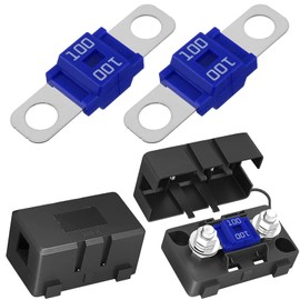 Tiooka 2 Pcs Inline Fuse Holder with Cover and Bolt-Down Studs for Marine Cars Trucks Vehicles 100A Fuse