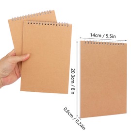 IHDYPPEW 18 Pack Top Spiral Sketch Book, 8.4"x5.7" A5 Unlined Blank Notebook for Scrapbooking, Nature Journaling, and Drawing - Durable, Portable & Versatile Sketch Pad (80 Sheets -160 Pages)