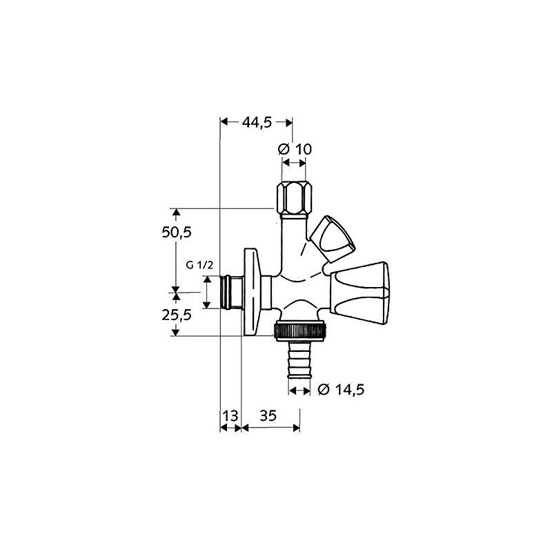Schell Combination Angle Valve with RV Dreikanthaubengriff ASAG 1/2, 38450699