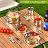 ABDULWEN Outdoor Hiking Picnic Stainless Steel Camping Tableware Kit with