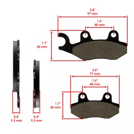 Caltric Brake Pads for Yamaha Phazer Mtx Rtx Xtx PZ50 2008-2017 Snowmobile