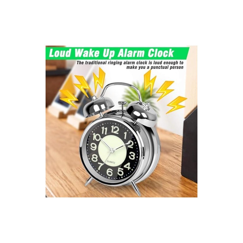 Genérico RU-con Ta/ble Clock Alarm Super Loud for Heavy Sleepers