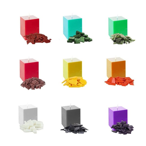 Candle Colours, Candle Wax Colour, 9 Colours, Candle Pouring Dye, Soy Candle Wax for Colouring Candles, Candle Making Paint for Soy Wax, Beeswax, Palm Wax, DIY Candles