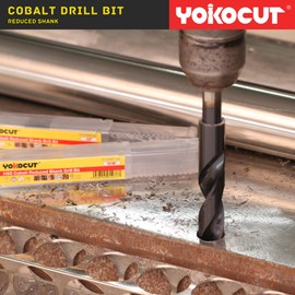 9/16 Inch Cobalt Drill Bit | Reduced Shank High Speed Steel | 9/16 Drill Bit for Stainless Steel and Hardened Metal | HSS M35 Titanium Aluminum Nitride Coating with 1/2" Shank