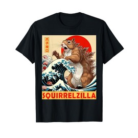 Squirrel Japanese Art Funny Squirrel Gifts For Men Women Kid T-Shirt