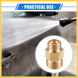 REPAIROCK Pressure Washer Connector, M18x1.5 to M22x1.5 Male Adapter Brass Screw Hose Connector Universal for Pressure Washer Brass Copper Tone Auto Replacement Parts