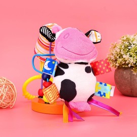 Non-Toxic Plush Crib Plush Toy, Stroller Hanging Toy, for Car Seat Crib Newborn Baby Baby Carrier(Cows)