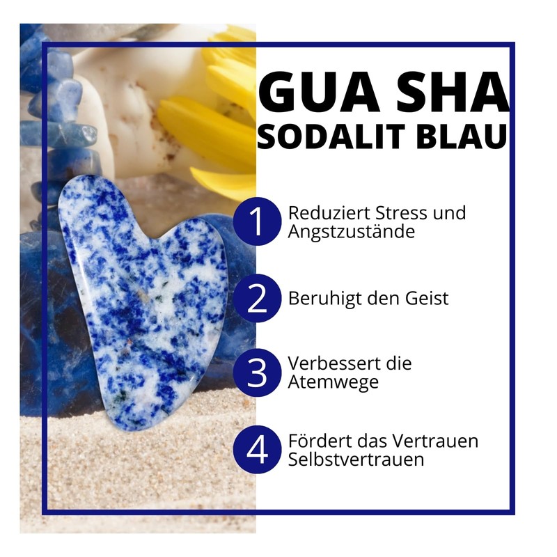Sun & Sia - Natural Stone Gua Sha - Blue