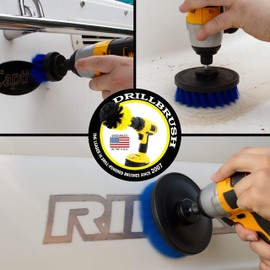 Kayak - Canoe - Yacht - Raft - Drill Brush - Boat Accessories - Fiberglass - Hull Cleaner - Cleaning Supplies - Pond Scum, Oil Residue, Weeds, Barnacles, Oxidation - Spin Brush Kit