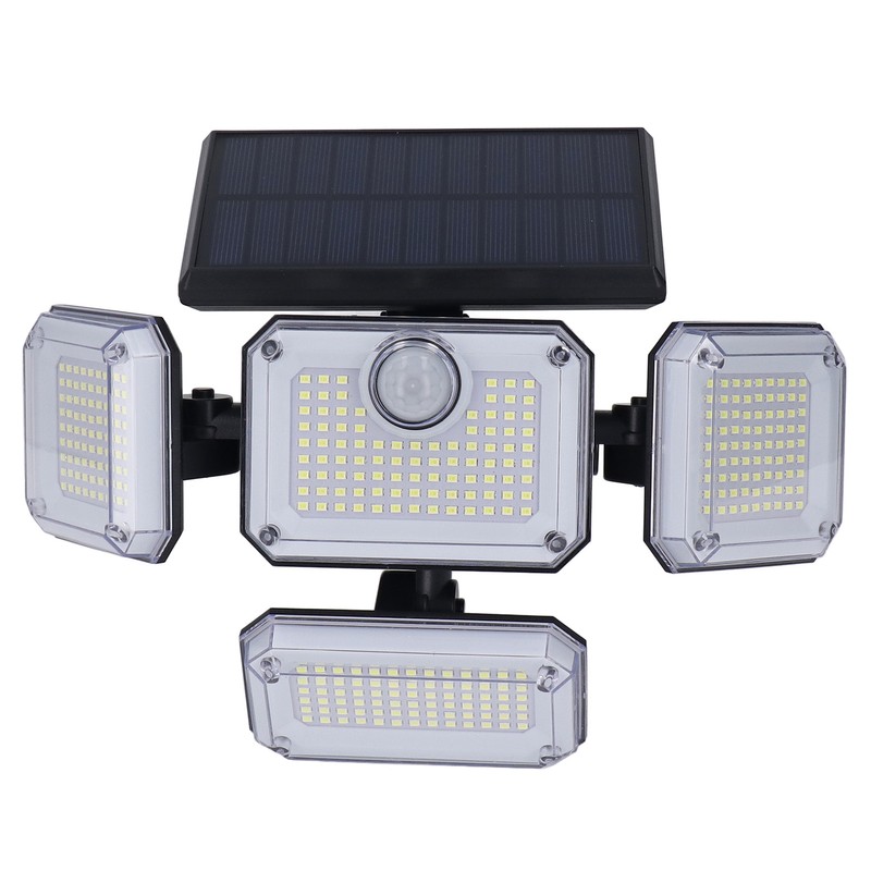 Solar Outdoor Street Light 4 Rotating Head Flexible Foldable IP64