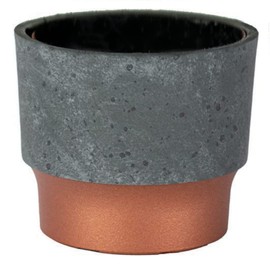 The HC Companies 3 Inch Sprite Mini Succulent Pot- Smal Plastic Planter with Drainage for Indoor Plants, Faux Concrete Copper