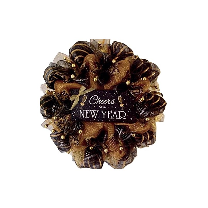 Cheers To A New Year Handmade Deco Mesh New Years