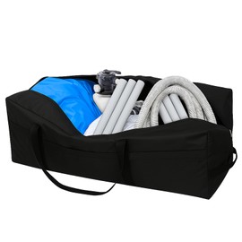 Large Storage Bag for Aboveground Inflatable Frame Pools,Heavy Duty Outdoor Pool Accessories Storage with 4 Handles,Waterproof UV-Resistant Patio Cushion Bag,51''x20''x14''