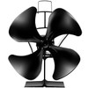 COSTWAY 4-Blade Stove Fan, Multi-Function Fuel Heat Powered Fan, Saving
