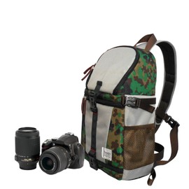 Stylish Camera Sling Backpack Bag for for DSLR Camera and lenses (Green Camouflage/Gray)