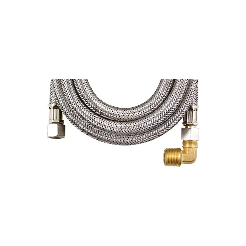 CERTIFIED APPLIANCE DW72SSBL, Braided Stainless Steel Dishwasher Connector with Elbow
