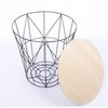 HOMION Modern Round Wire Metal Storage Basket Side Table Bedroom