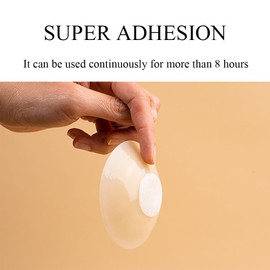 Nipple Covers for Women Cakes Cover Reusable Adhesive Silicone Bra Pasties for Strapless Dress (Nude)