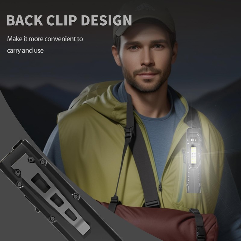 Ciwuzxs EDC Tactical Flashlight DT007, Compact 7 Mode Pocket LED