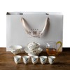 SILINE Fine Ceramic Tea Set,Chinese Suet Jade White Porcelain Gaiwan