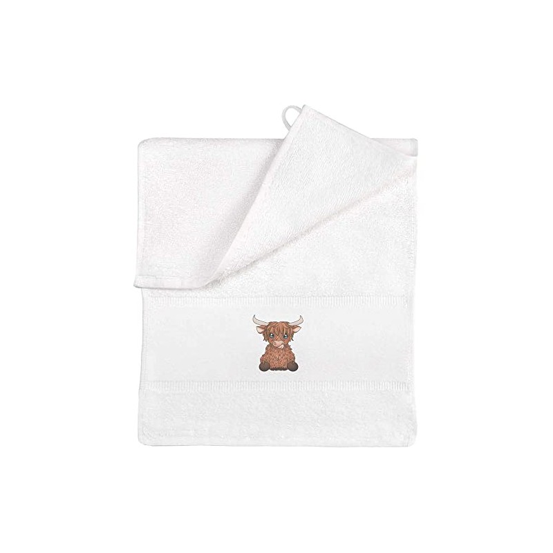 Azeeda 'Highland Cow' Flannel/Guest Towel (TL00048254)