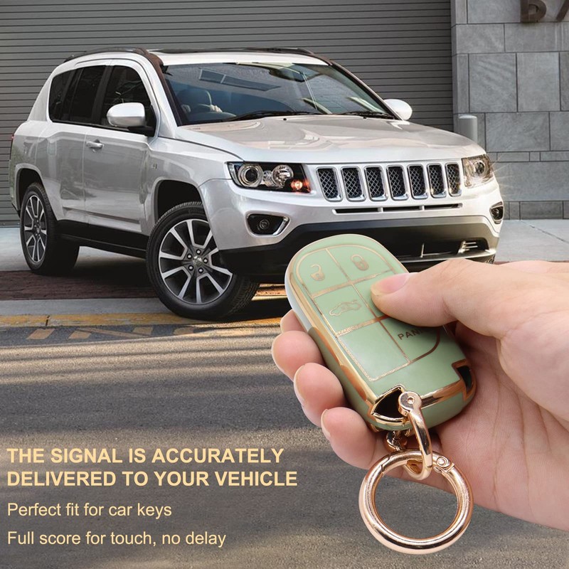 for Jeep Key Fob Cover, Soft Full Protection Key Case