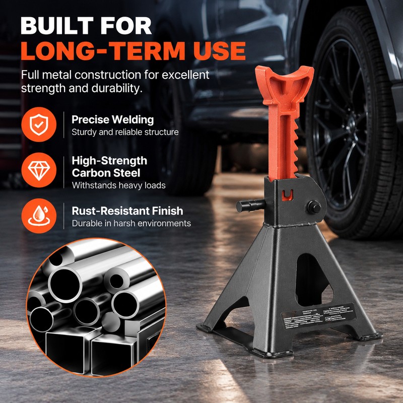 Heavy Duty Jack Stands for Vehicle Lifting – Locking Steel