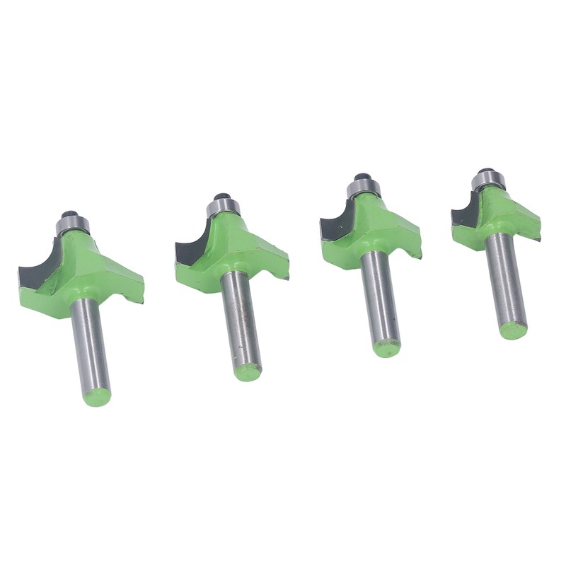 4 Pcs Roundover Router Bit 8mm Shank 5/8in 3/4in 7/8in