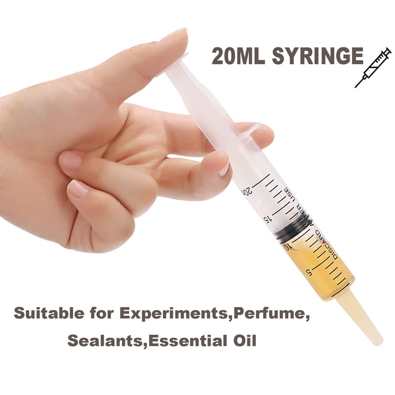 30 Pack 20ml Plastic Syringe for Scientific Labs, Dispensing, Measuring,