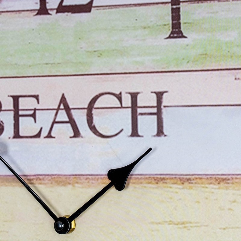 Wall Clock Diameter 45 cm Beach Colourful Wooden Clock Maritime