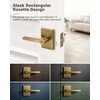 Champagne Bronze Door Knobs, Satin Brass Golden Interior Door Handles