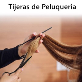 Tijeras de Peluquería, 12Pzs Kit de Tijeras para Cortar Cabello Profesional con Capa de Barbero, Set Tijeras de Pelo Acero Inoxidable con Peine de Afeitar, Herramientas de Peluquero para Hogar Salón