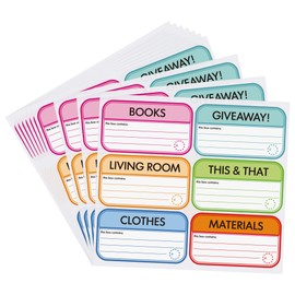 HYBSK 60PCS Home Moving Labels for Boxes 3-1/2” x 2" Apartment House Moving Organization Helper 6 Different Packing Labels