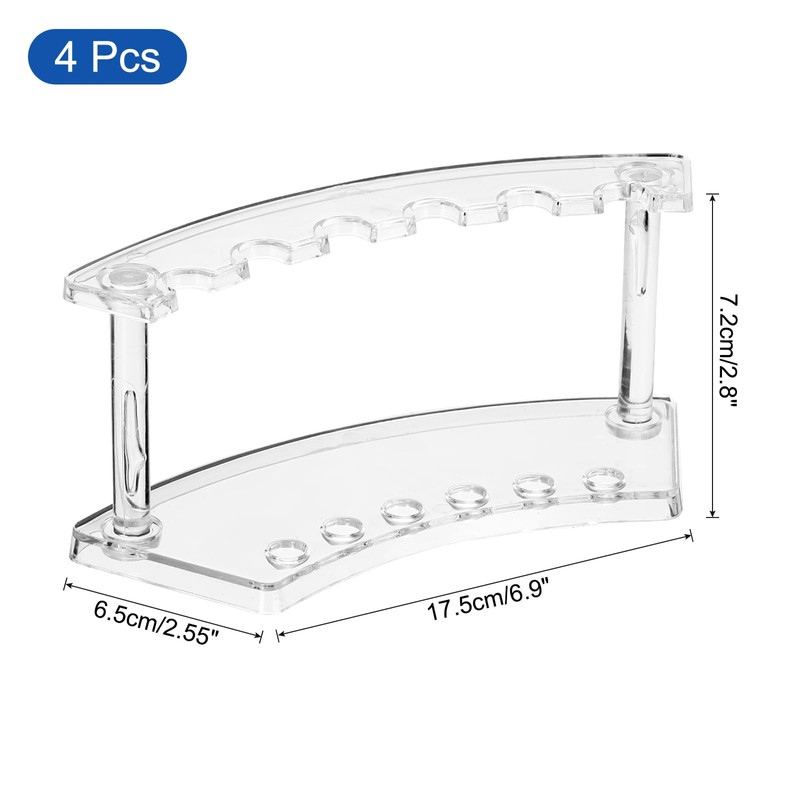 sourcing map 4 Pack Plastic Pen Holder, 6-Slot Acrylic Pen