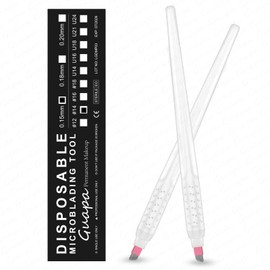 Professional Black Disposable Microblading Pens Hand Tools with Blades for Eyebrow Makeup Permanent Makeup Microblading Supplies (0.15-14F-White 10PCS)