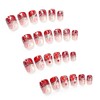 24Pcs Heart Press on Nails Short Square Valentine's Day Fake