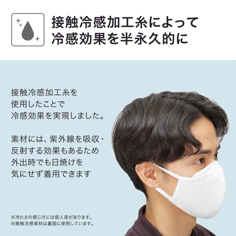 Aderans Nylon Mask, 1 Piece Set, UV Protection, Anti-Fogging, Antibacterial,