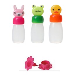 Mini Spice Bottles Sauce Container Container with Funnel Cute Rabbit Frog Duck for Bento Lunch Box Kitchen Accessories 3 Pack