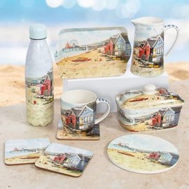 The Leonardo Collection LP94783 Sandy Bay Seaside Beach Huts Milk Cream Jug, Fine China, Boxed